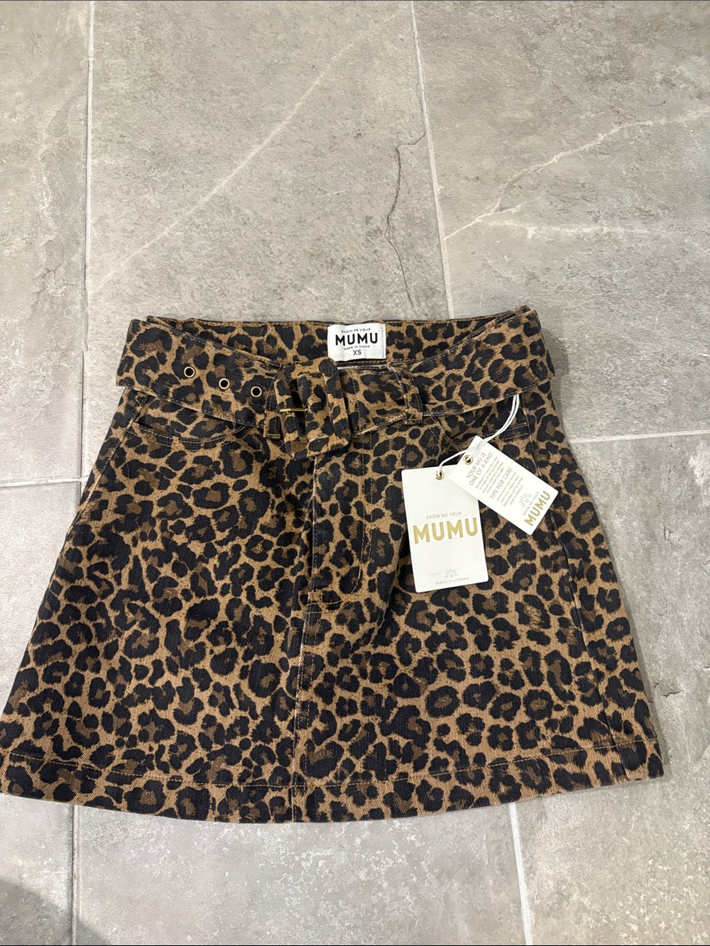 Show Me Your MuMu Leopard Print Mini Skirt - Brown/Black
